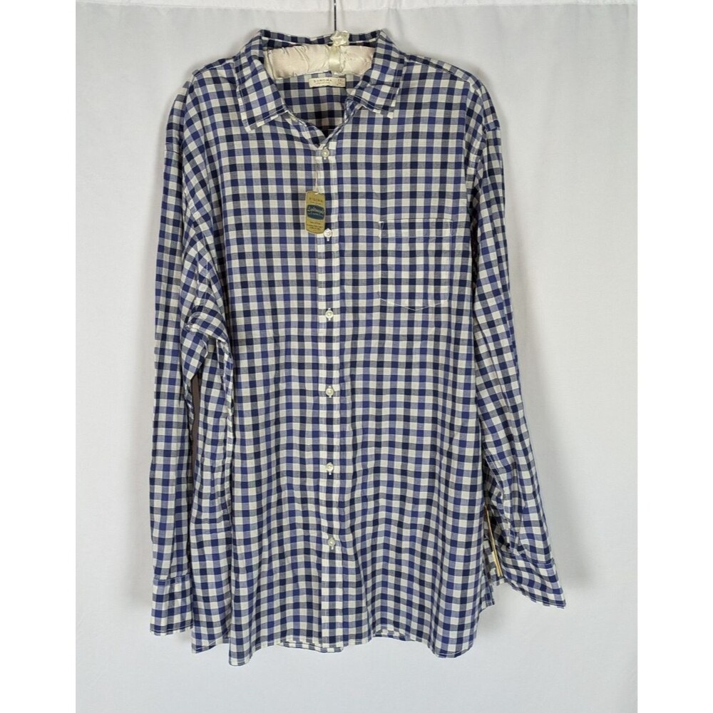 Sonoma Button Down XXL Men's Blue Gingham Print Long Sleeve Cotton Lightweight